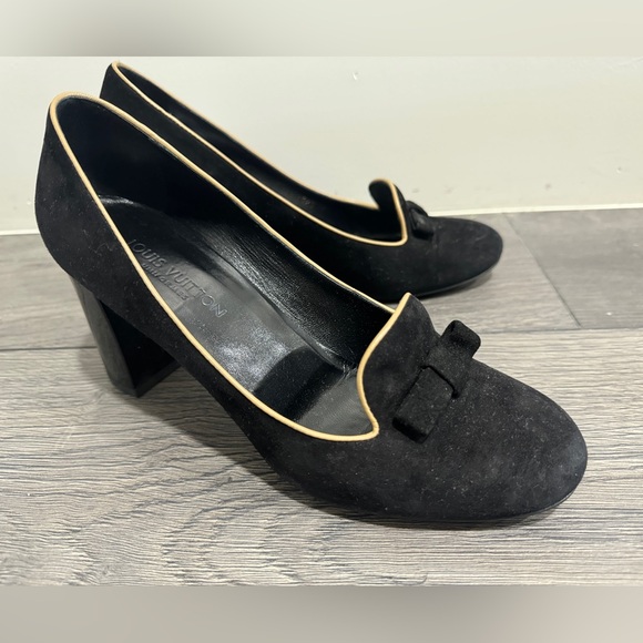 Louis Vuitton black Suede uniform collection heels size 36.5 women - Picture 8 of 8